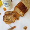 Banana bread with walnuts and dried apricots