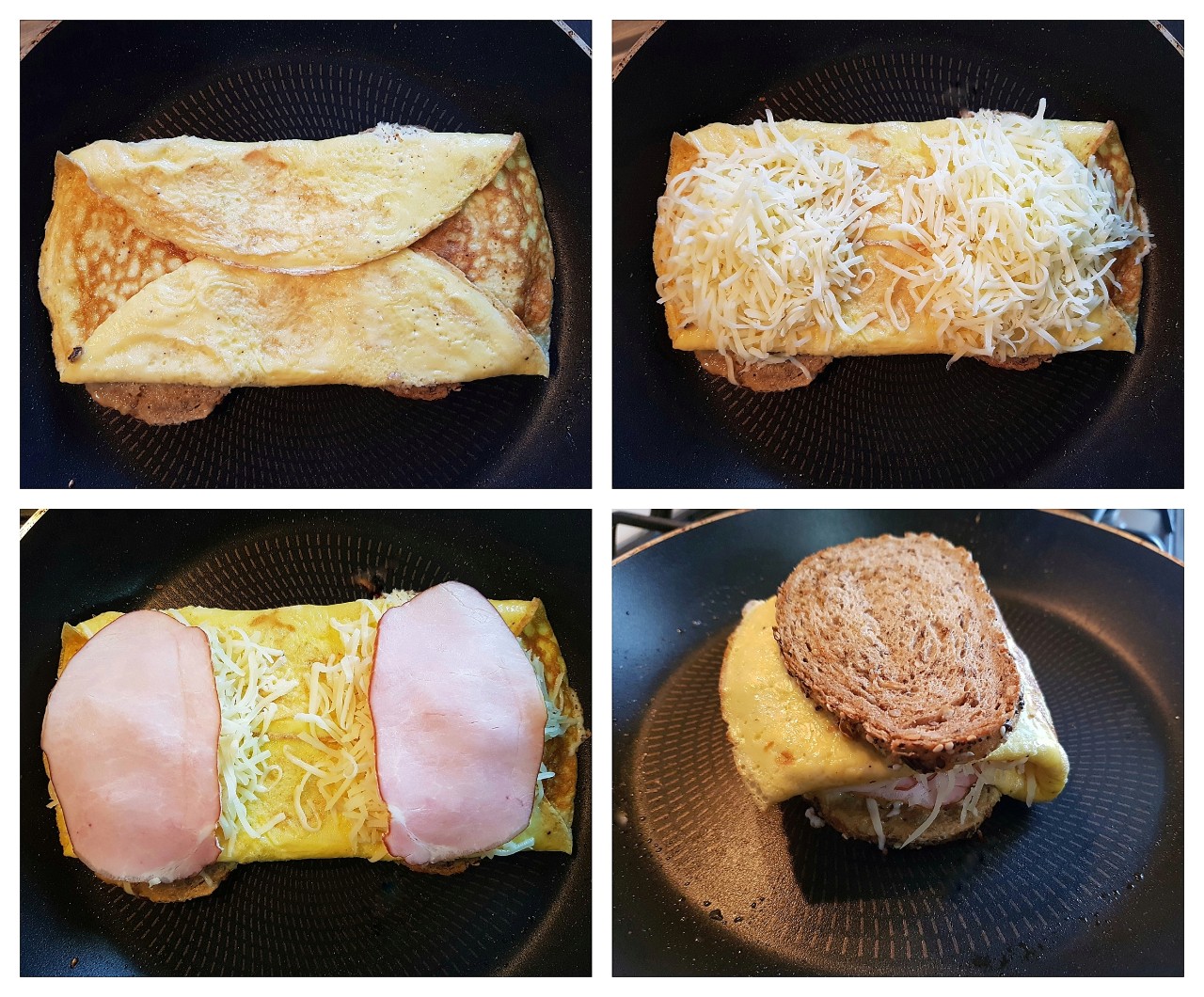 Sandwich cu omleta si cascaval
